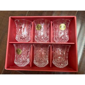 Vintage Italian Crystal Shot Glasses Set RCR Impero Barware Liqueur Grappa Box